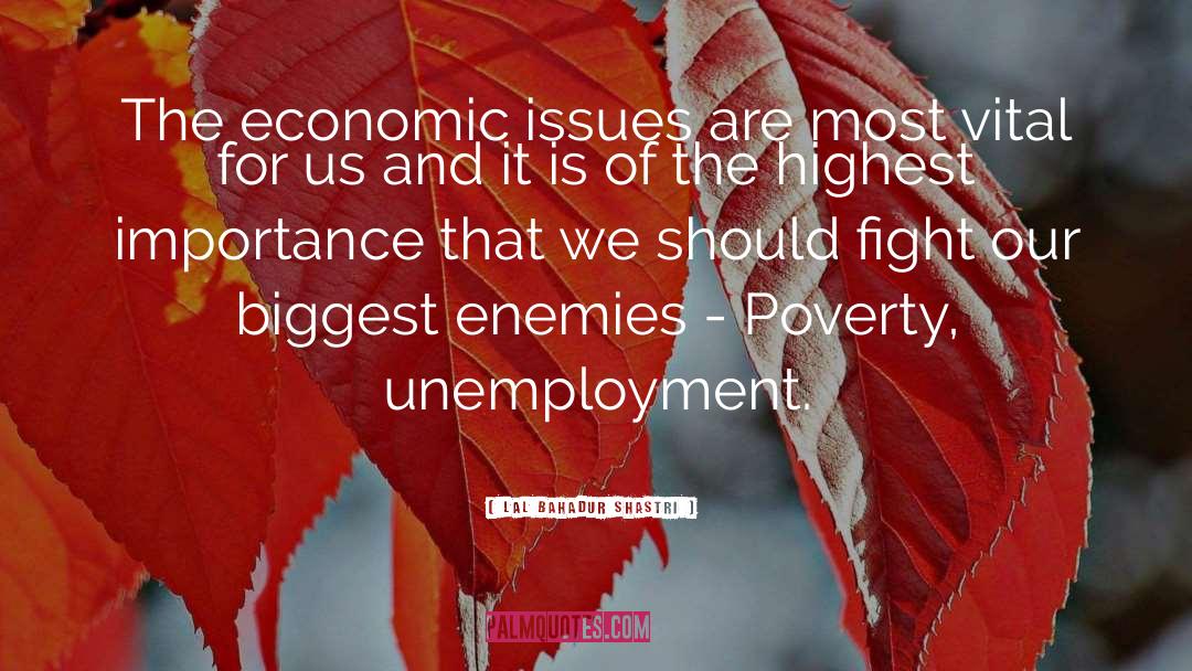 Lal Bahadur Shastri Quotes: The economic issues are most