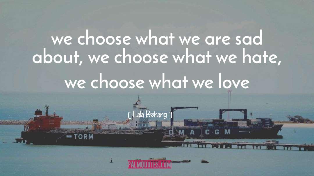 Lala Bohang Quotes: we choose what we are