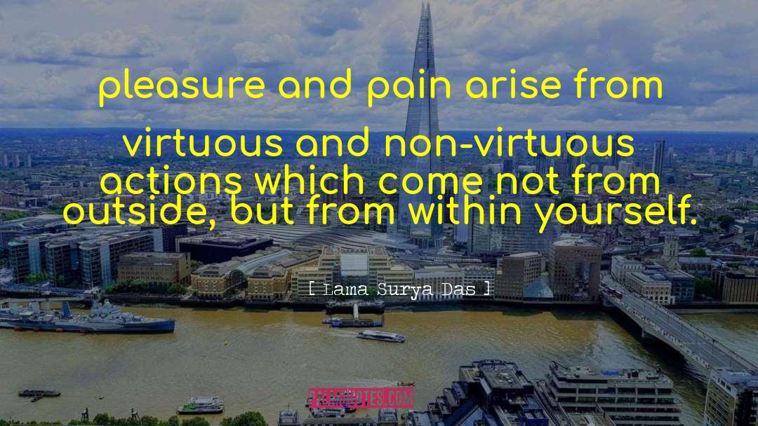 Lama Surya Das Quotes: pleasure and pain arise from
