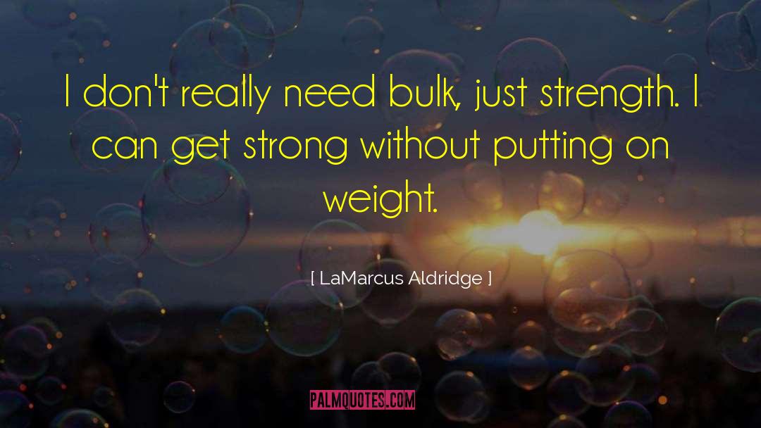 LaMarcus Aldridge Quotes: I don't really need bulk,