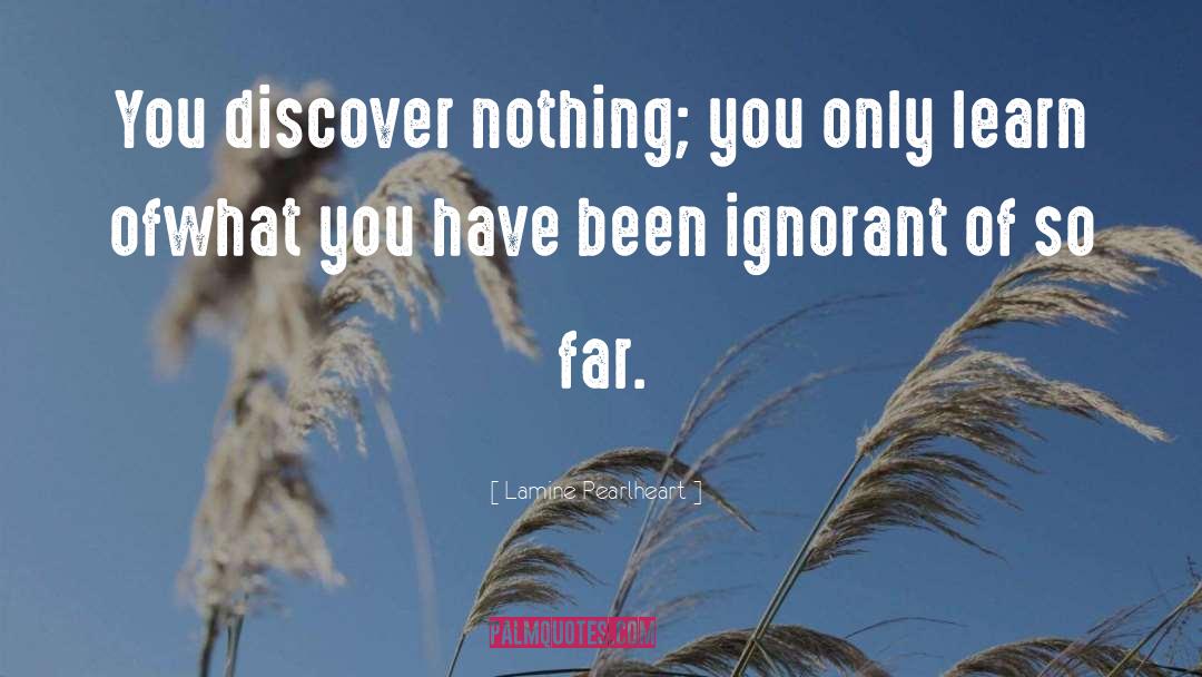 Lamine Pearlheart Quotes: You discover nothing; you only