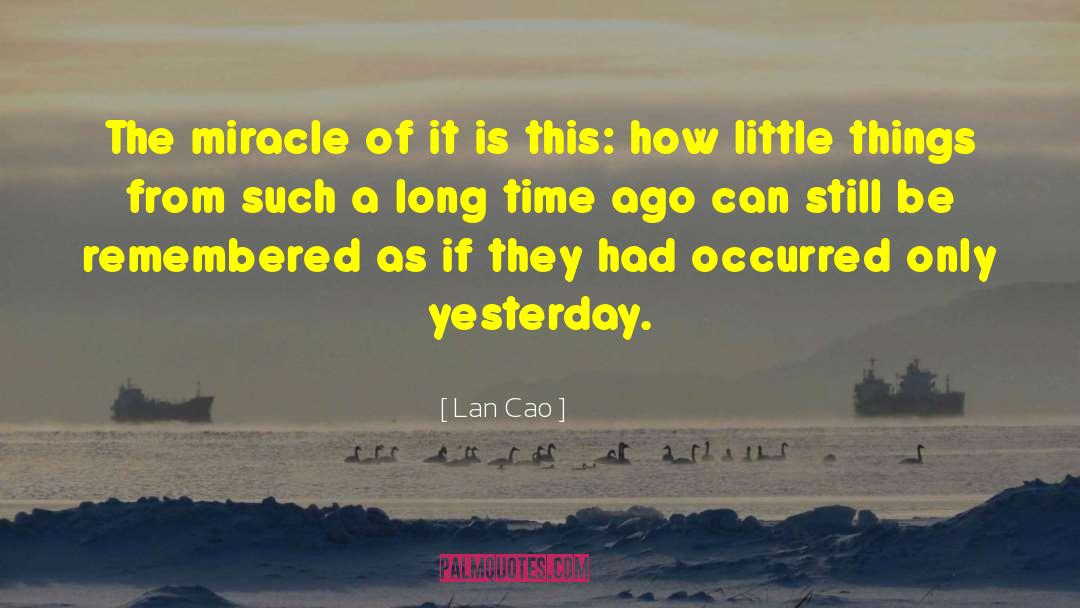Lan Cao Quotes: The miracle of it is