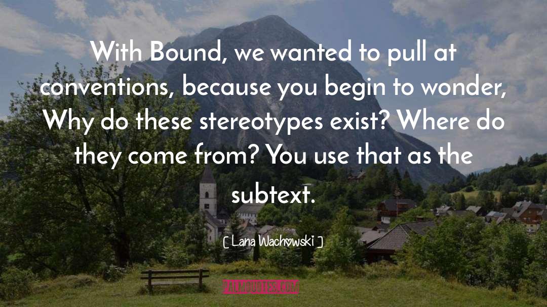 Lana Wachowski Quotes: With Bound, we wanted to