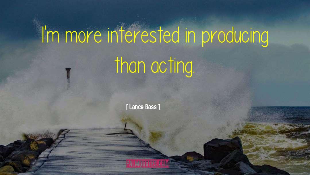 Lance Bass Quotes: I'm more interested in producing