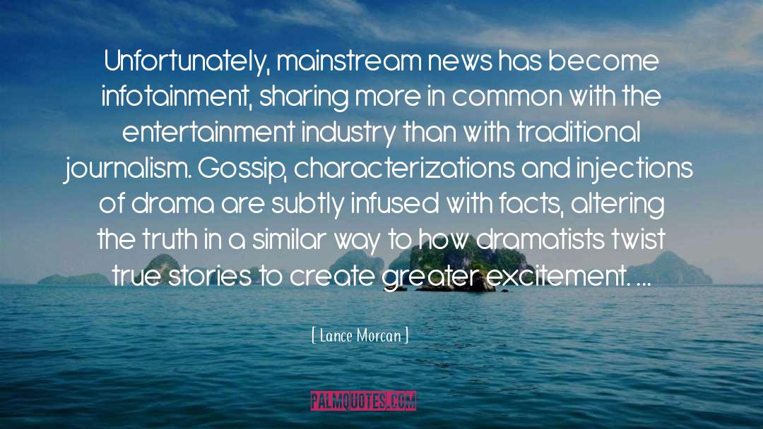 Lance Morcan Quotes: Unfortunately, mainstream news has become