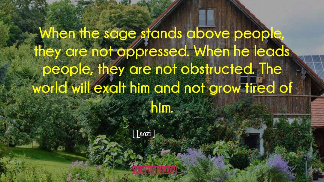 Laozi Quotes: When the sage stands above