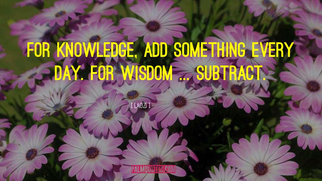 Laozi Quotes: For knowledge, add something every