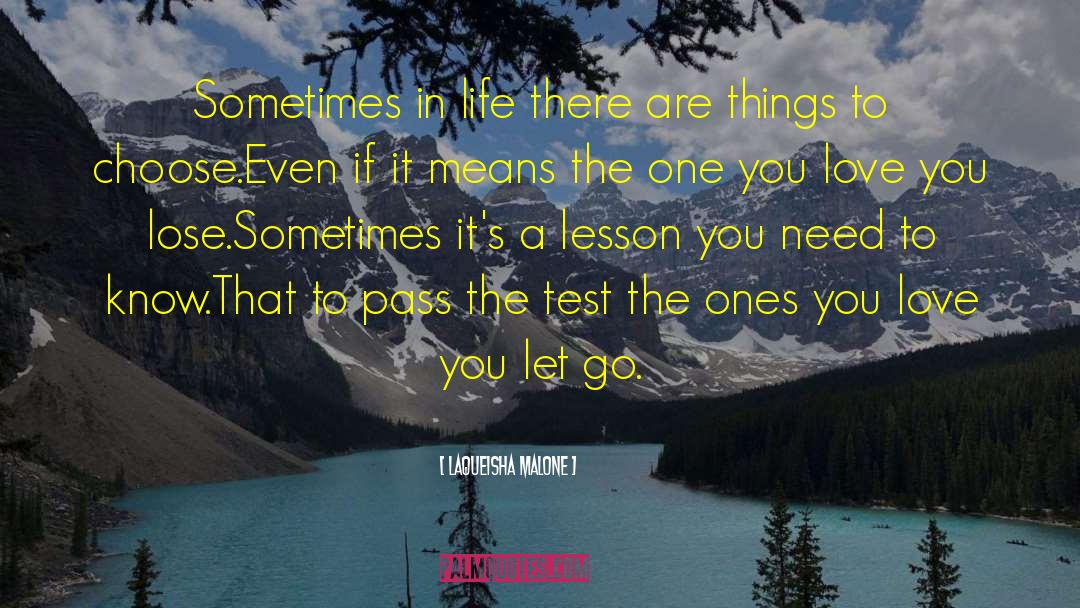 Laqueisha Malone Quotes: Sometimes in life there are