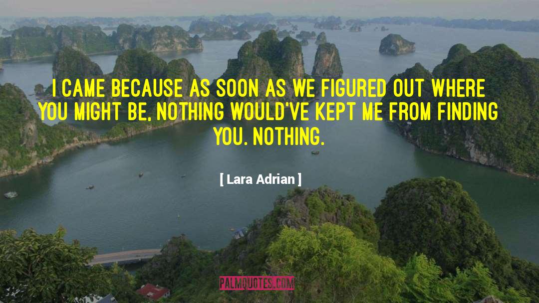 Lara Adrian Quotes: I came because as soon