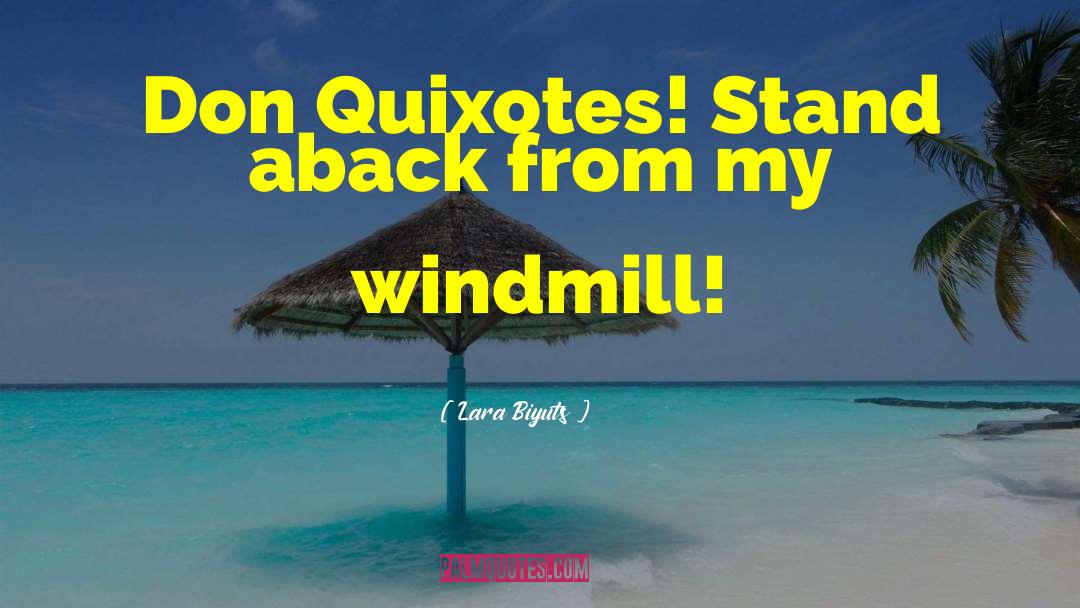 Lara Biyuts Quotes: Don Quixotes! Stand aback from