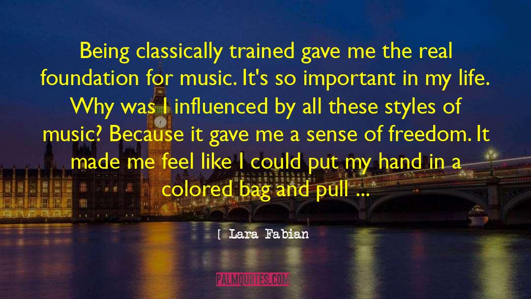 Lara Fabian Quotes: Being classically trained gave me