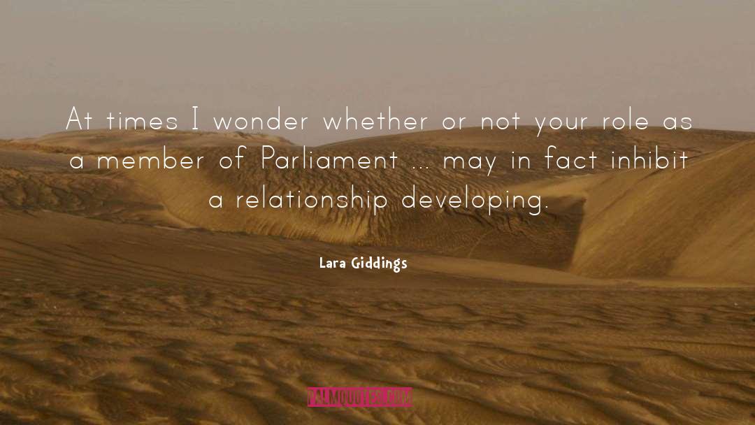 Lara Giddings Quotes: At times I wonder whether