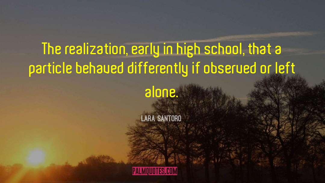 Lara Santoro Quotes: The realization, early in high