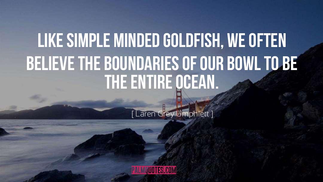 Laren Grey Umphlett Quotes: Like simple minded goldfish, we