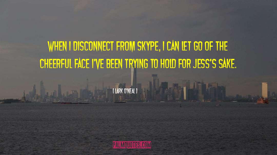 Lark O'Neal Quotes: When I disconnect from Skype,