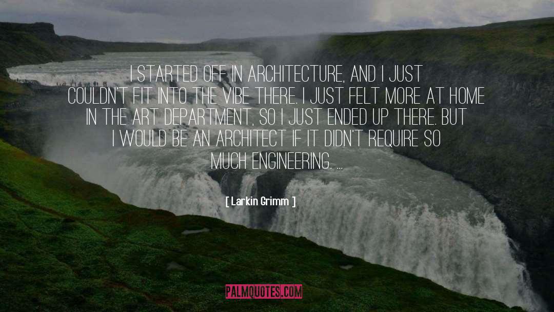 Larkin Grimm Quotes: I started off in architecture,