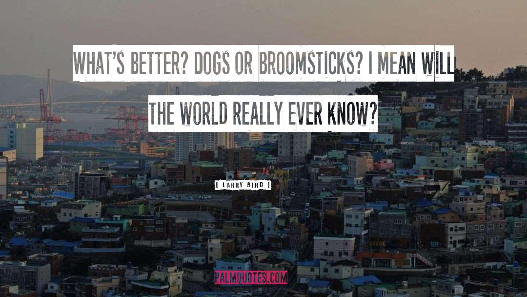 Larry Bird Quotes: What's better? Dogs or broomsticks?