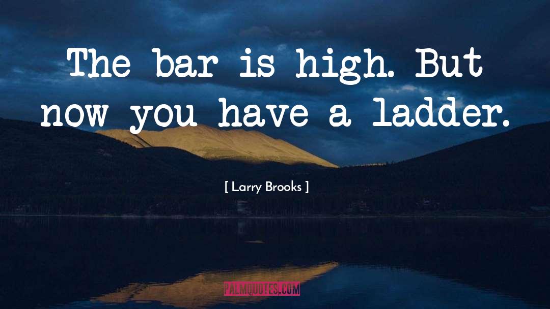 Larry Brooks Quotes: The bar is high. But