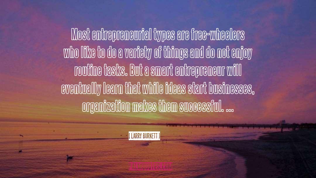 Larry Burkett Quotes: Most entrepreneurial types are free-wheelers