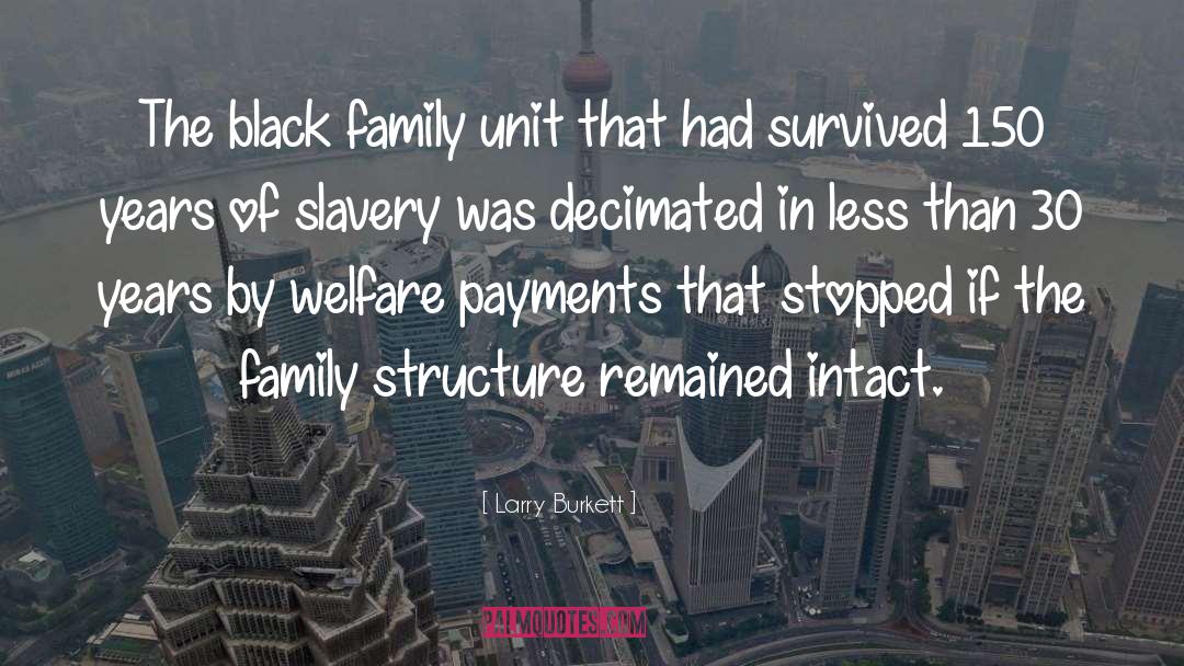 Larry Burkett Quotes: The black family unit that