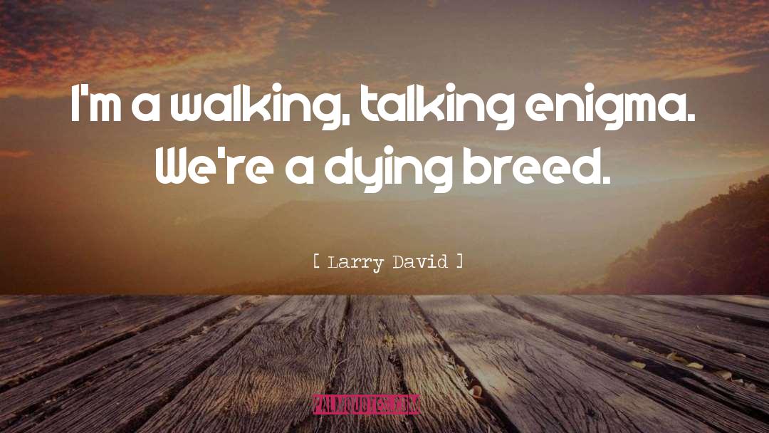 Larry David Quotes: I'm a walking, talking enigma.