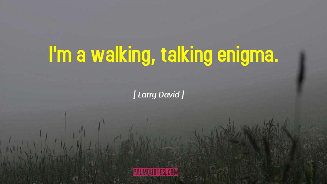 Larry David Quotes: I'm a walking, talking enigma.