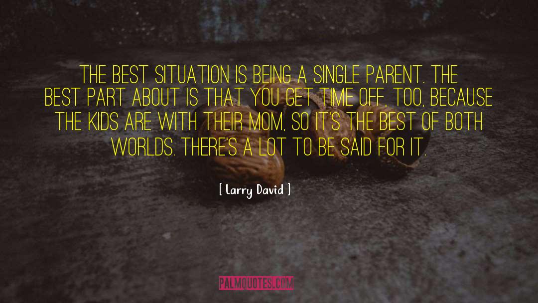 Larry David Quotes: The best situation is being