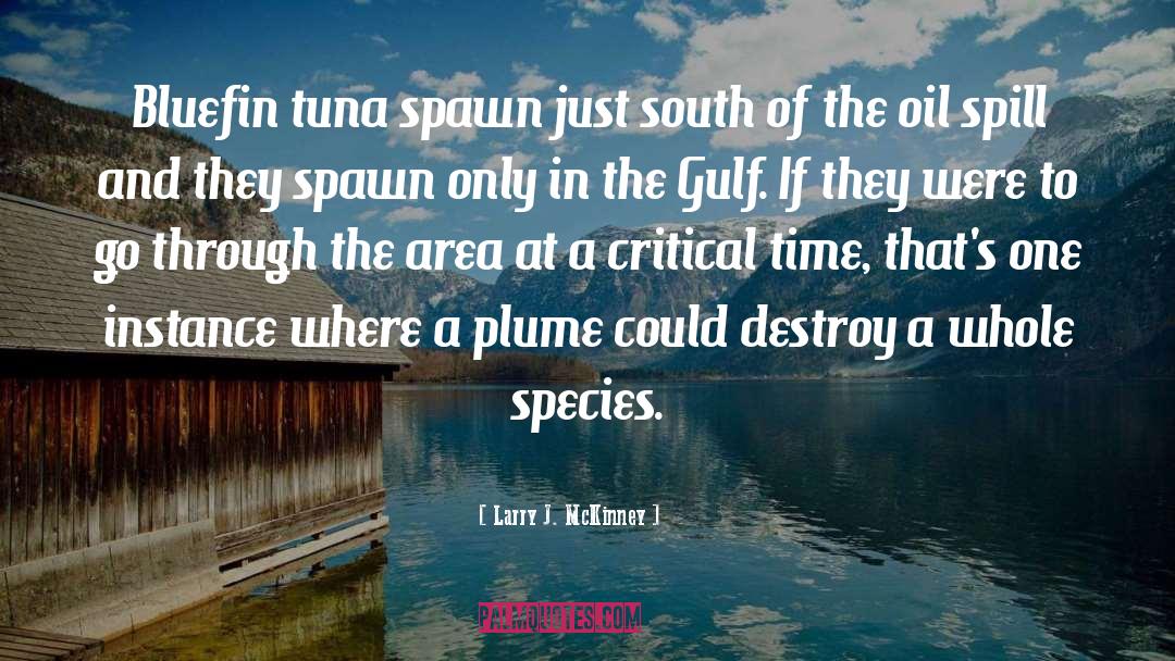 Larry J. McKinney Quotes: Bluefin tuna spawn just south