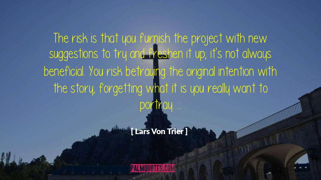 Lars Von Trier Quotes: The risk is that you