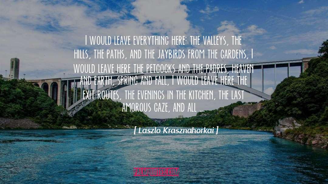 Laszlo Krasznahorkai Quotes: I would leave everything here: