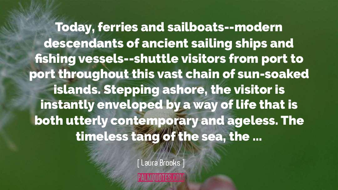 Laura Brooks Quotes: Today, ferries and sailboats--modern descendants