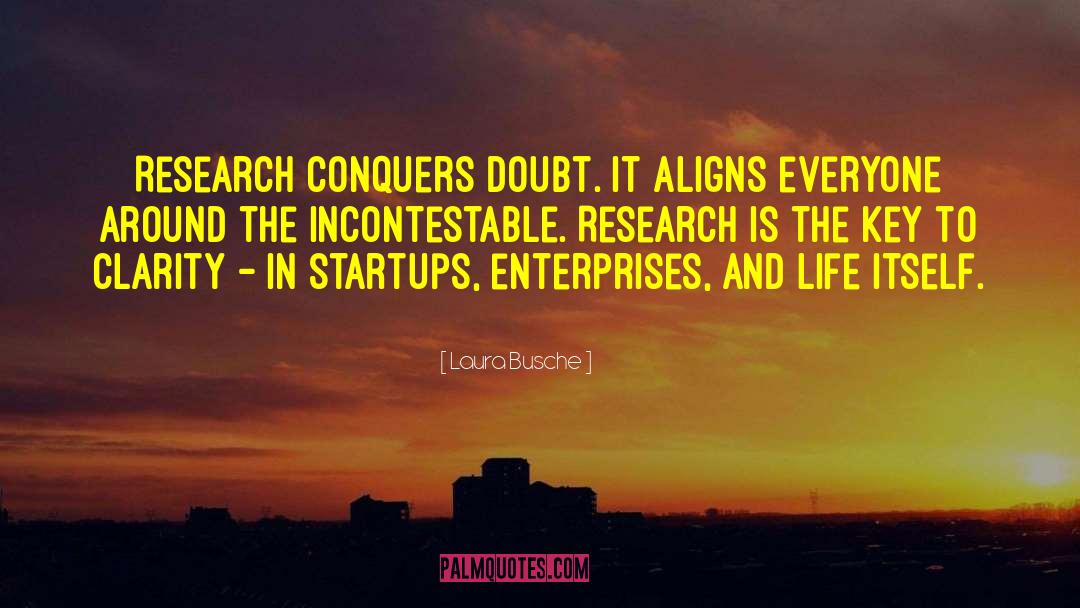 Laura Busche Quotes: Research conquers doubt. It aligns