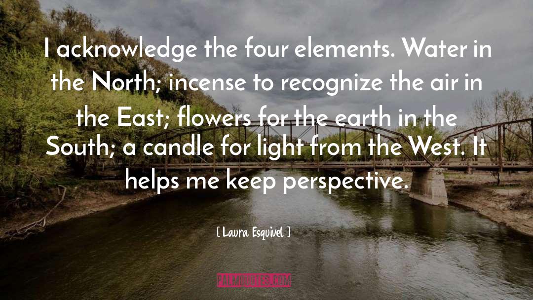 Laura Esquivel Quotes: I acknowledge the four elements.