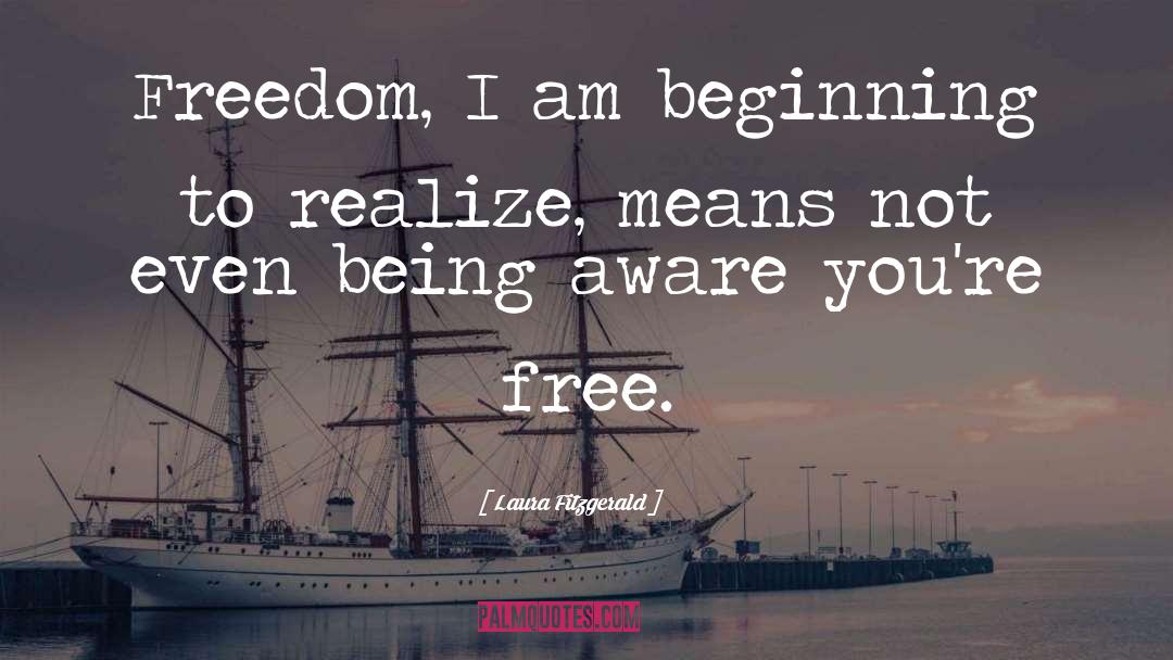 Laura Fitzgerald Quotes: Freedom, I am beginning to