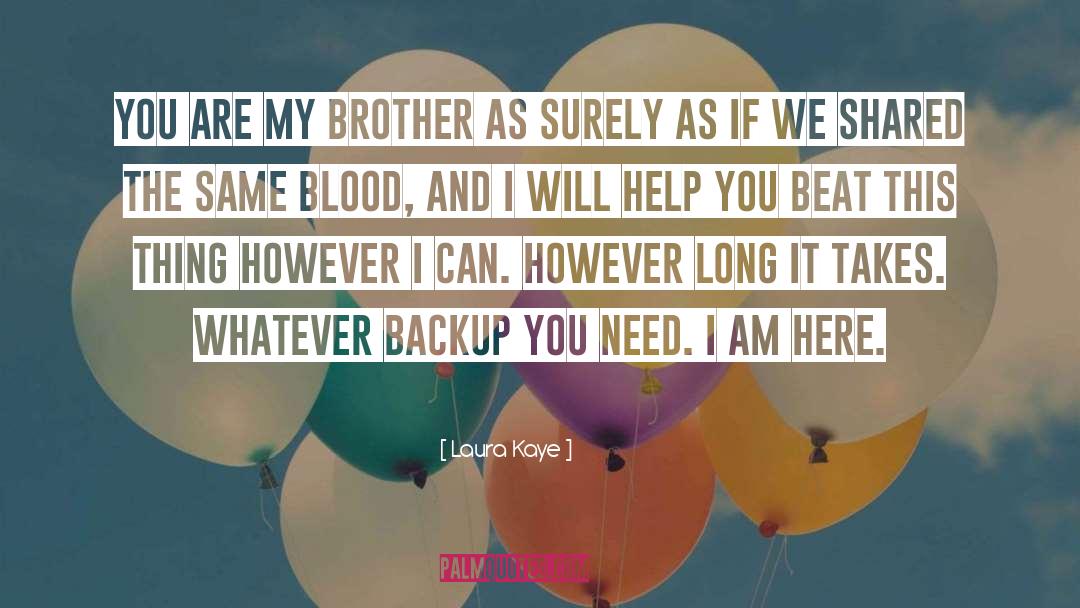 Laura Kaye Quotes: You are my brother as