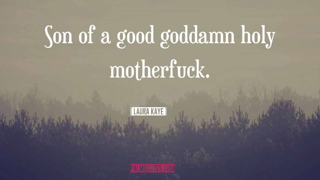 Laura Kaye Quotes: Son of a good goddamn