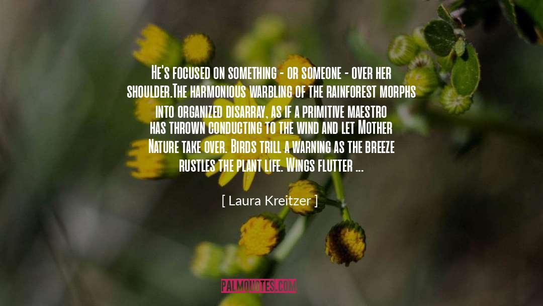 Laura Kreitzer Quotes: He's focused on something -