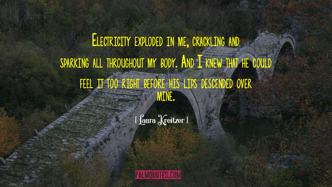 Laura Kreitzer Quotes: Electricity exploded in me, crackling