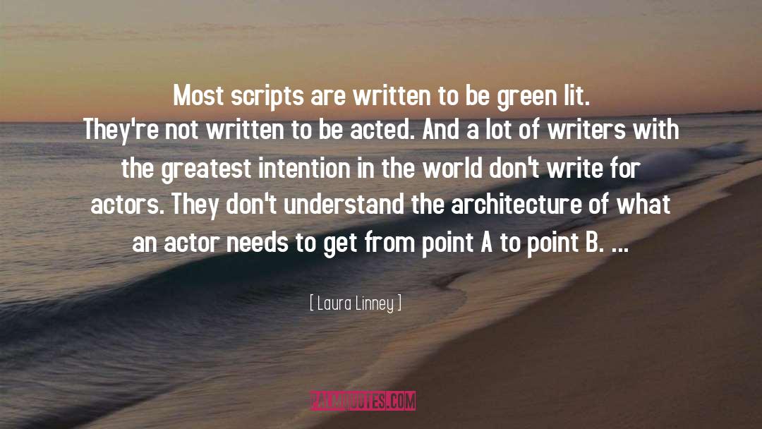 Laura Linney Quotes: Most scripts are written to