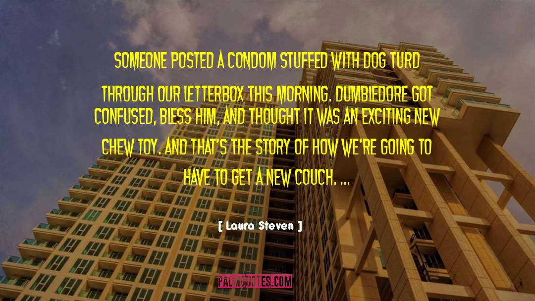 Laura Steven Quotes: Someone posted a condom stuffed