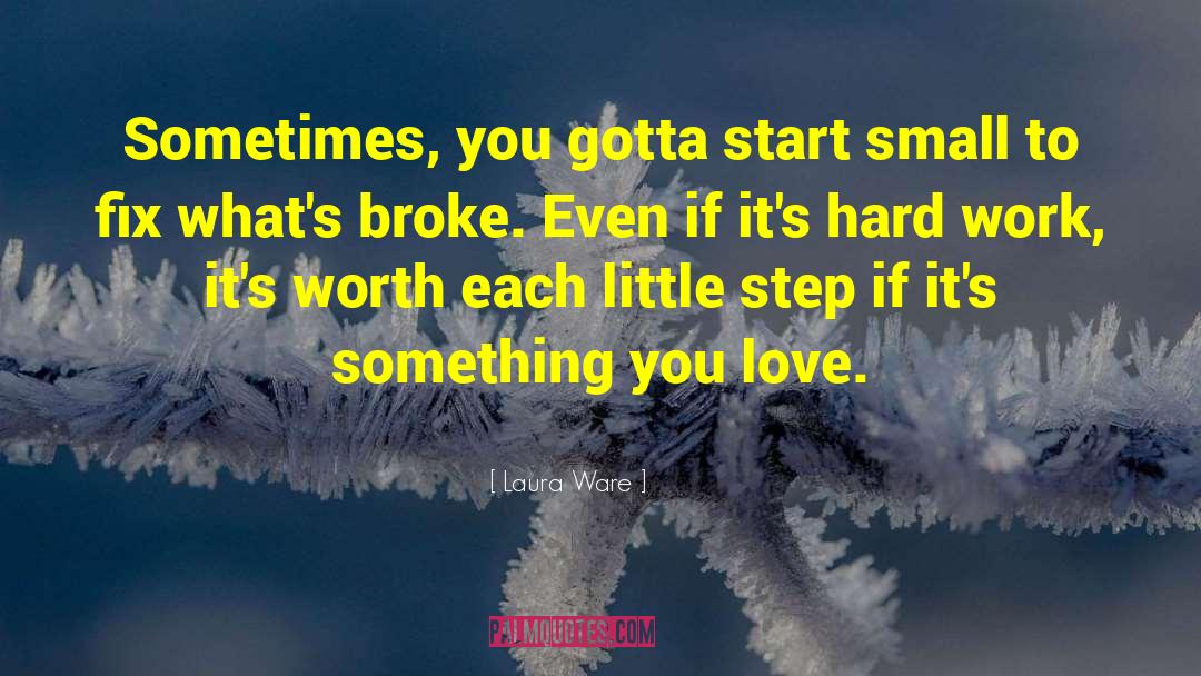 Laura Ware Quotes: Sometimes, you gotta start small