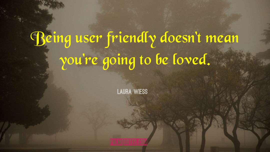 Laura Wiess Quotes: Being user friendly doesn't mean