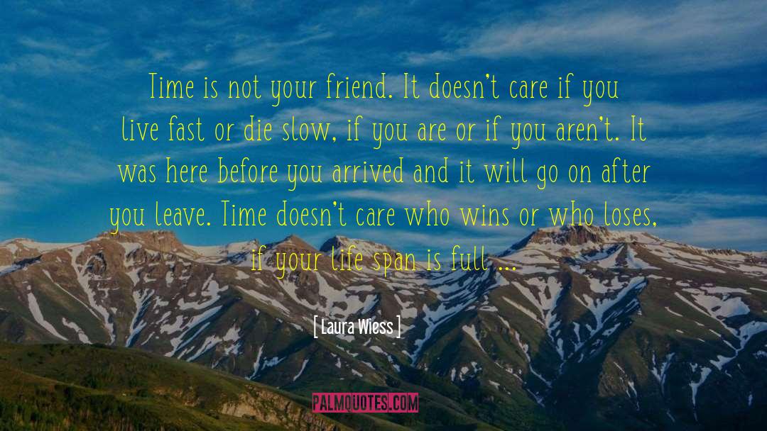 Laura Wiess Quotes: Time is not your friend.