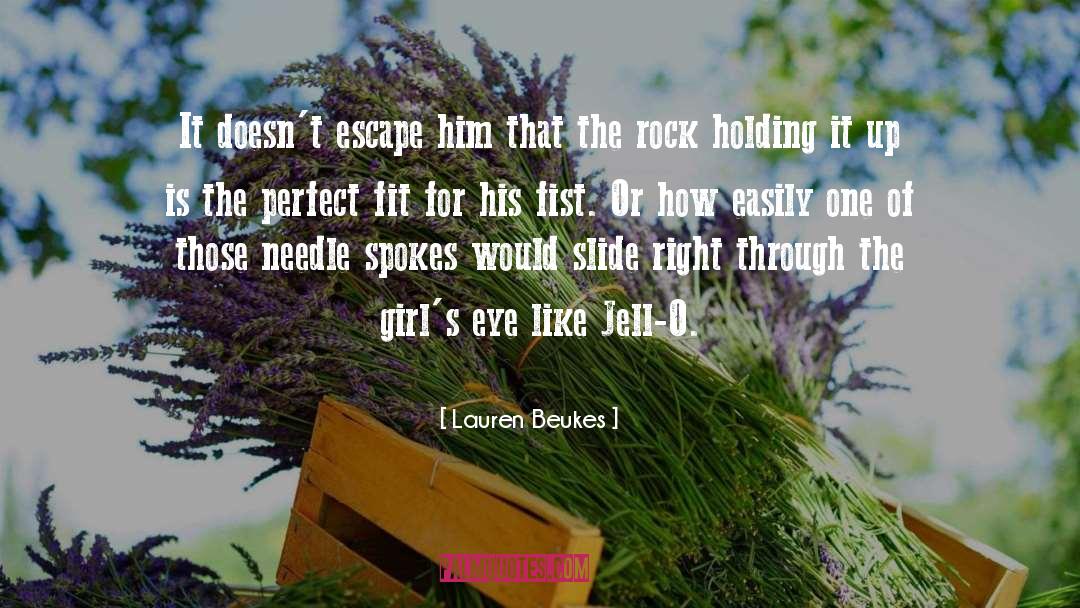 Lauren Beukes Quotes: It doesn't escape him that