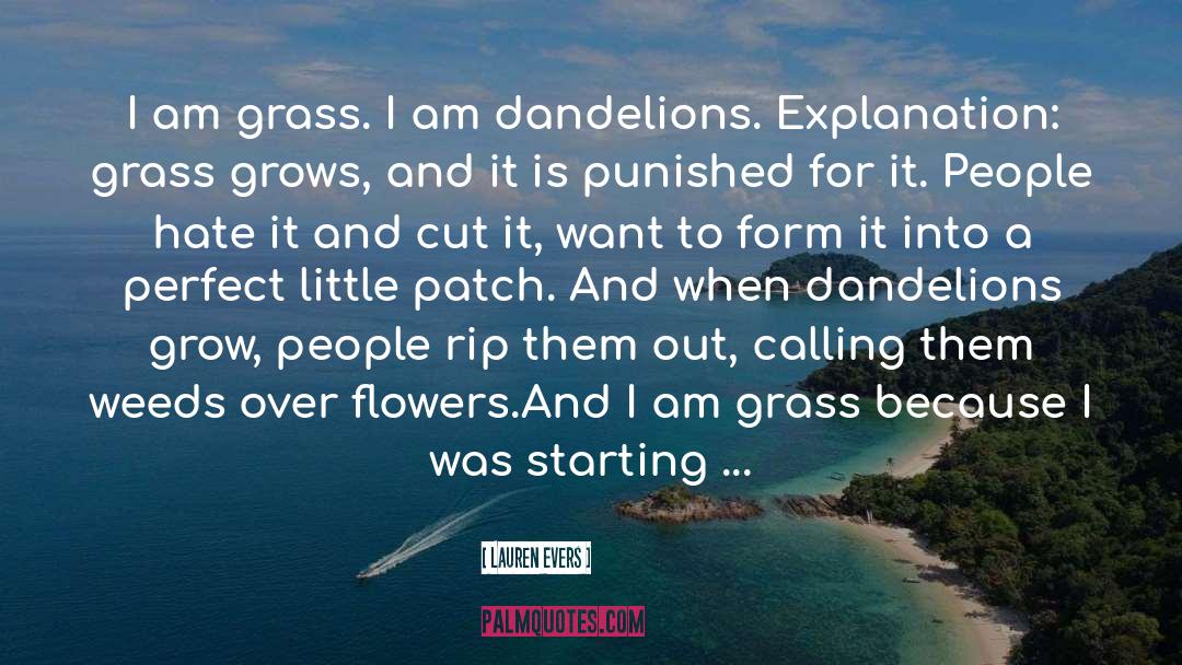 Lauren Evers Quotes: I am grass. I am