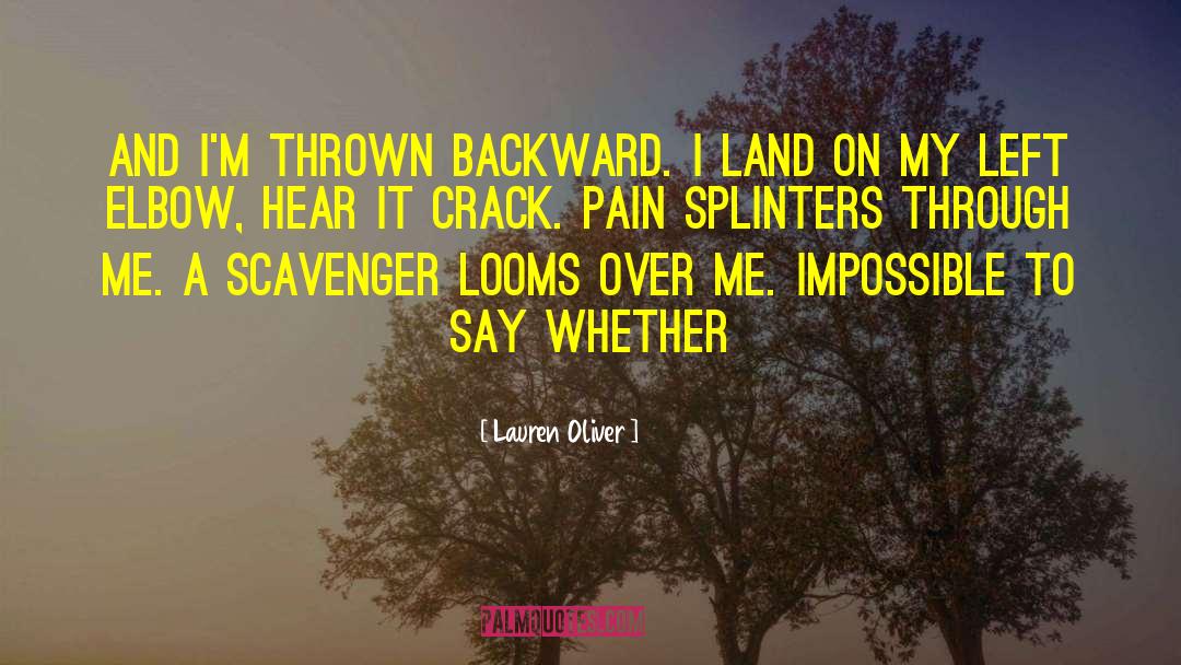 Lauren Oliver Quotes: and I'm thrown backward. I