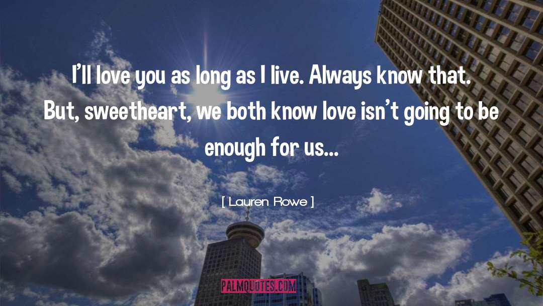 Lauren Rowe Quotes: I'll love you as long