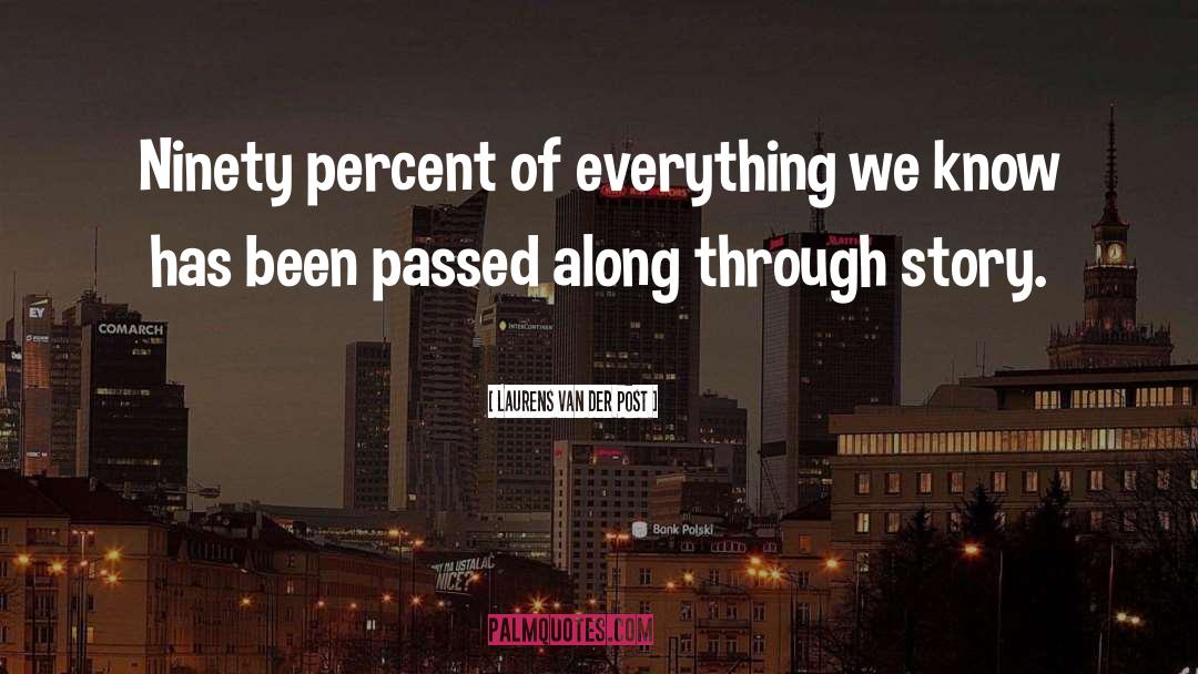 Laurens Van Der Post Quotes: Ninety percent of everything we