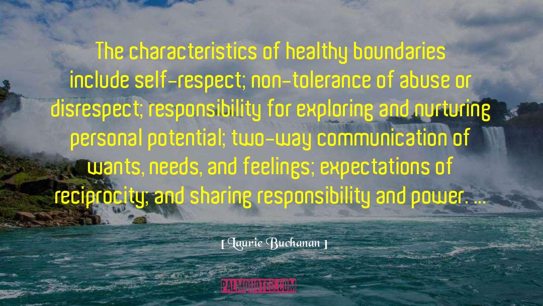 Laurie Buchanan Quotes: The characteristics of healthy boundaries