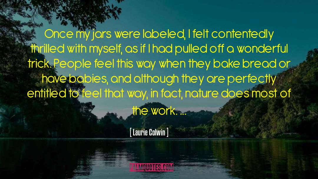 Laurie Colwin Quotes: Once my jars were labeled,